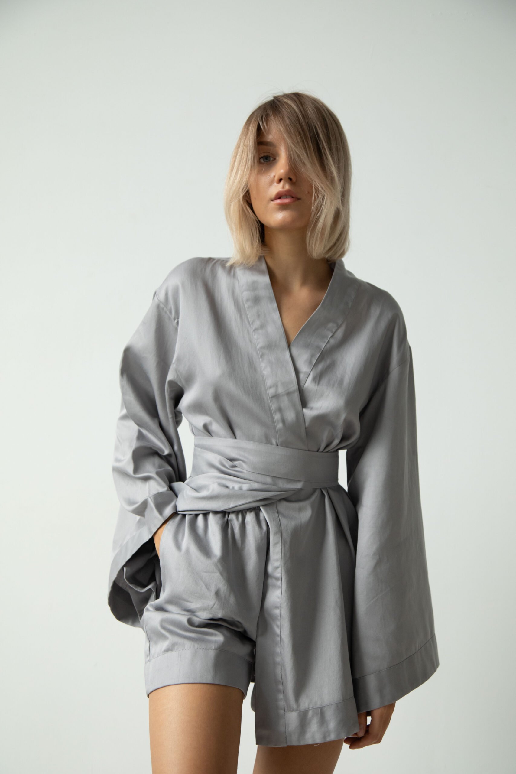 Удлиненное женское кимоно из хлопка